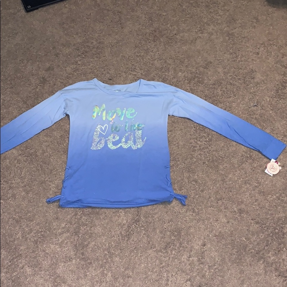 Blue ombré tie long-sleeve